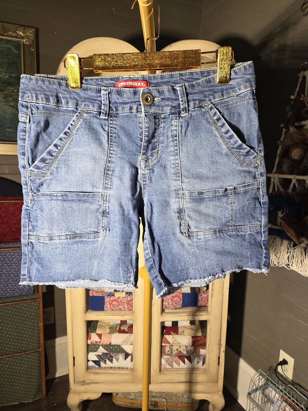 UNIONBAY Light Blue Denim Cargo-Style Shorts